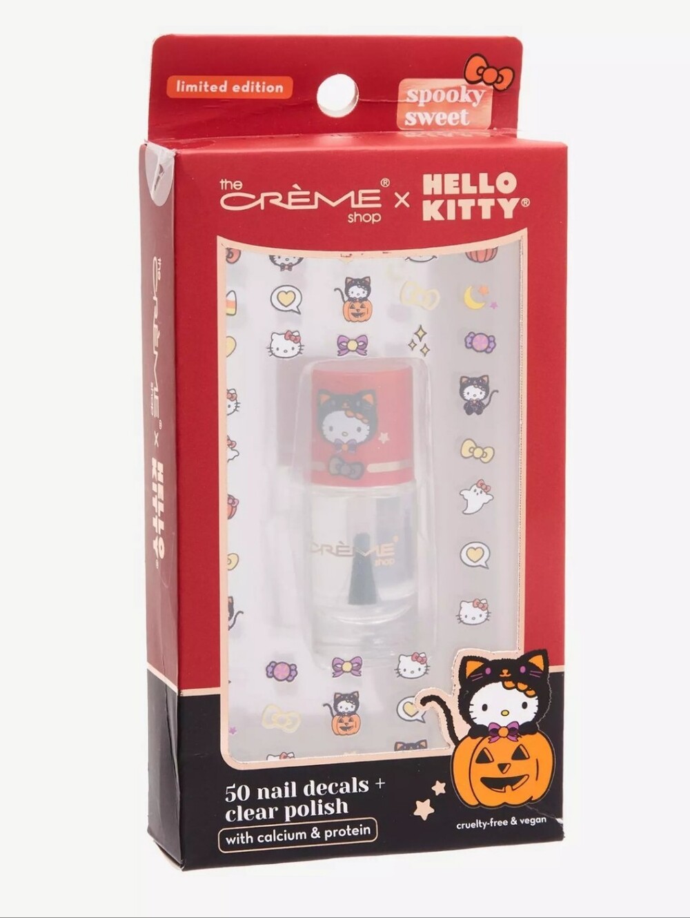 Hello Kitty Halloween Nail Decals & Clear Polish